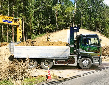 10tダンプ常傭仕事・1車取り土木資材・配達・運搬、残土の引取をいたします