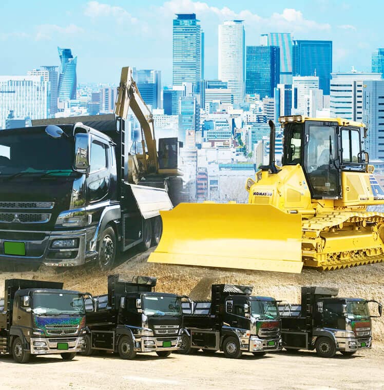 10tダンプ大型重機事業部、大きな現場はお任せください。1車取り・1日常傭オペ付き