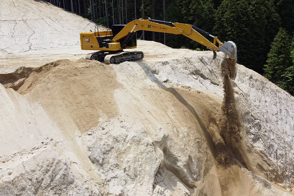 抜根及び枝葉搬出作業